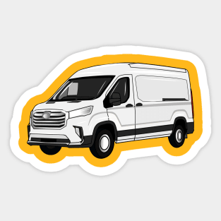 Delivery van cartoon illustration Sticker